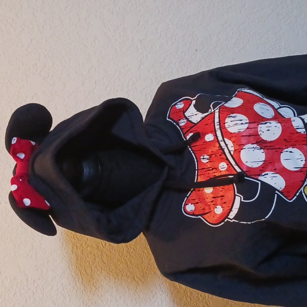 Disney Parks Minnie Mouse Hoodie With Ears Size Medium - Picture 2 of 9